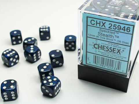 Chessex: Speckled 12mm W6 Stealth Würfel Block (36)