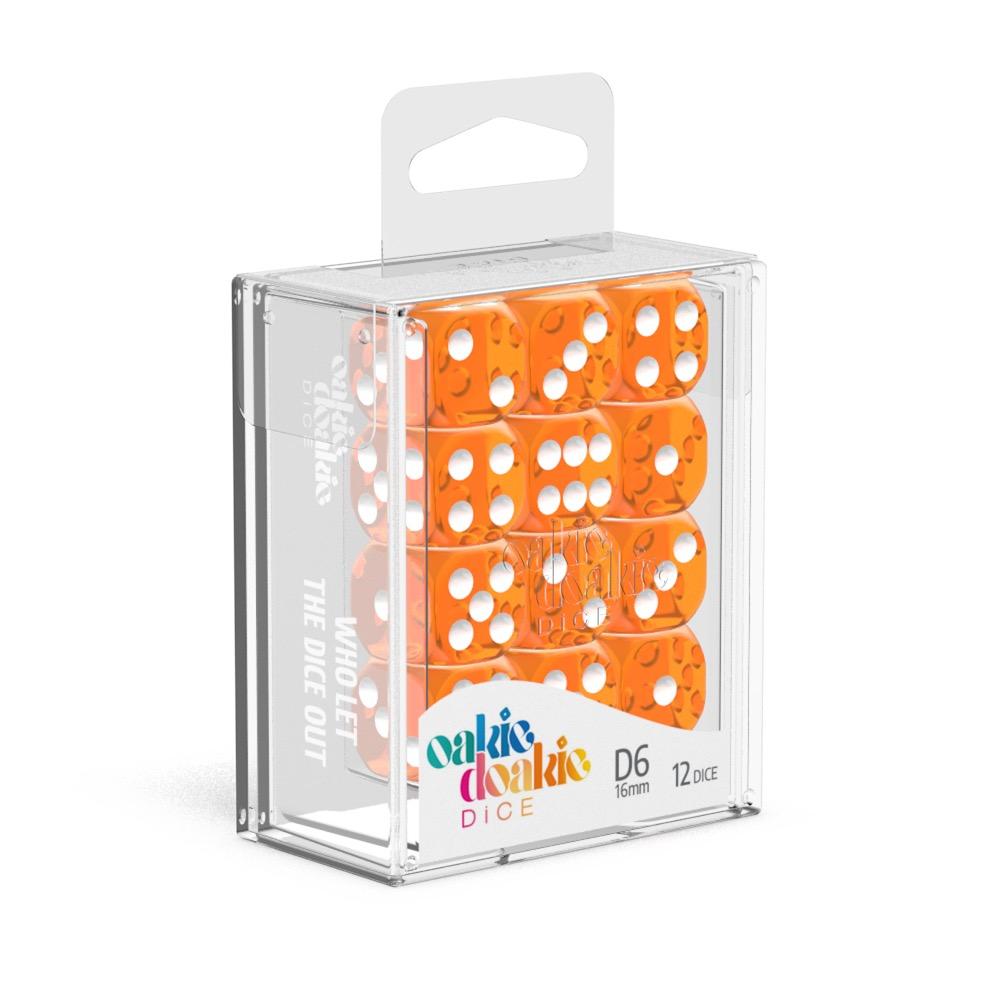 Oakie Doakie Dice W6 Würfel 16 mm Translucent - Orange (12) Oakie Doakie Dice W6 Würfel 16 mm Translucent - Orange (12)