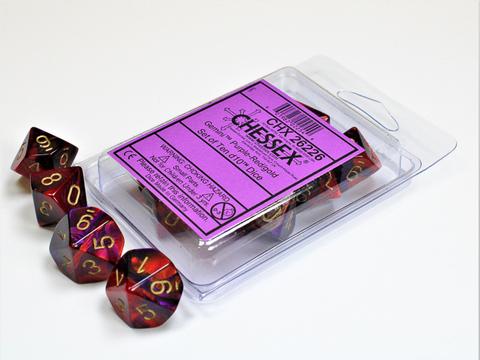 Chessex: Gemini Purple-Red/gold W10 (10)