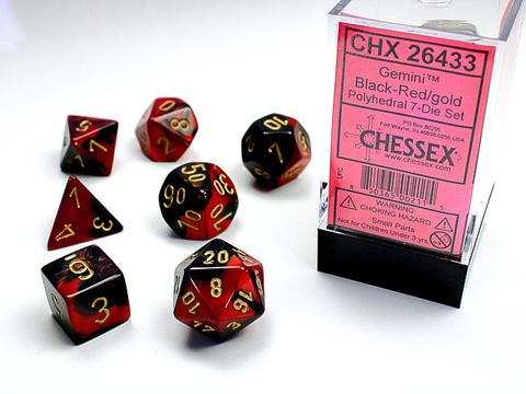 Chessex: Gemini Polyhedral Black-Red/gold Rollenspiel Set (7)