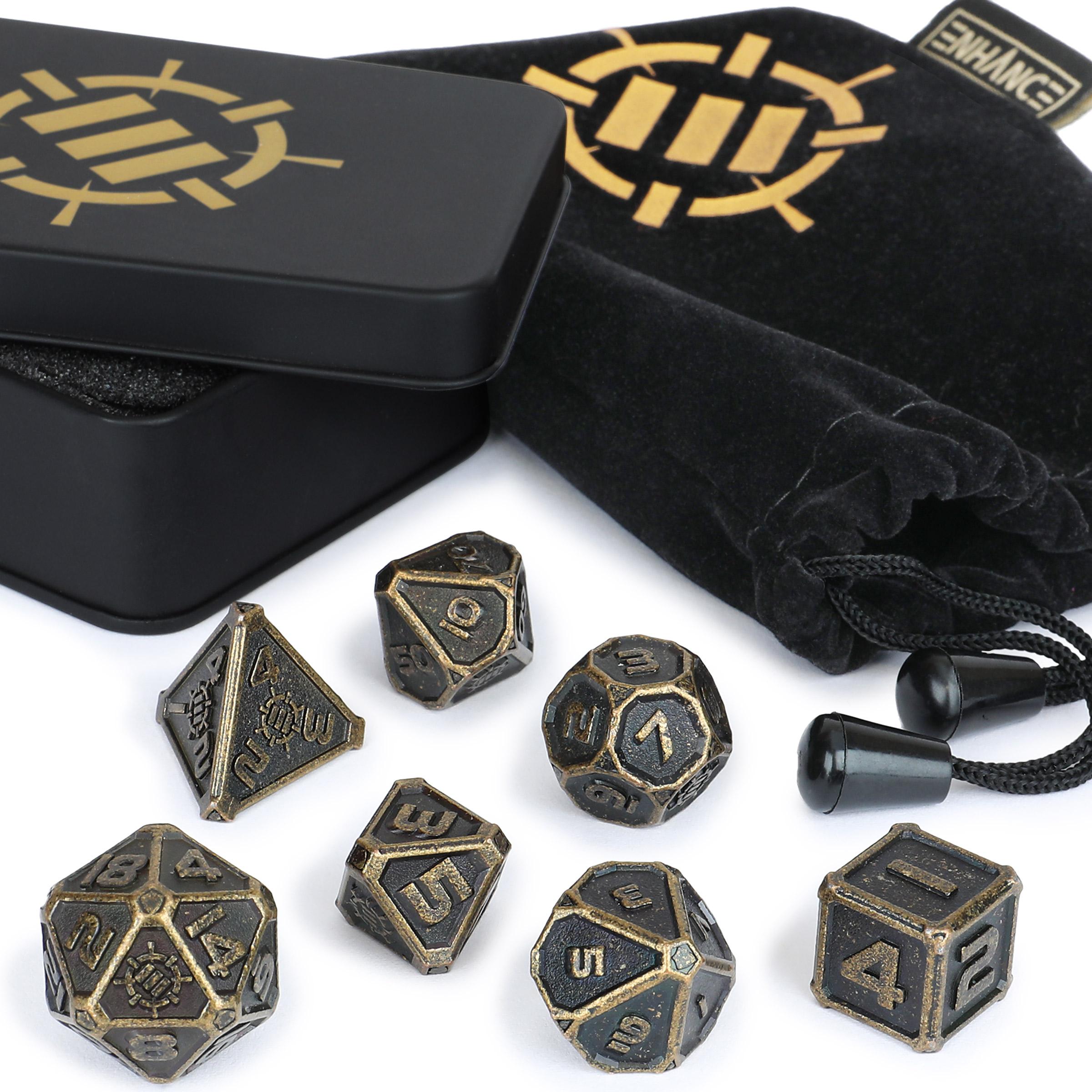 ENHANCE DnD Metal Dice Set - Ancient Bronze ENHANCE DnD Metal Dice Set - Ancient Bronze