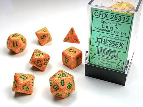 Speckled Polyhedral 7-Dice Set Lotus