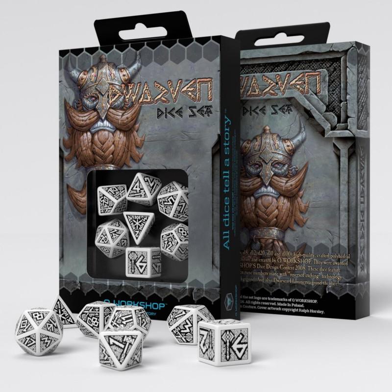 Dwarven White & black Dice Set (7) Dwarven White & black Dice Set (7)