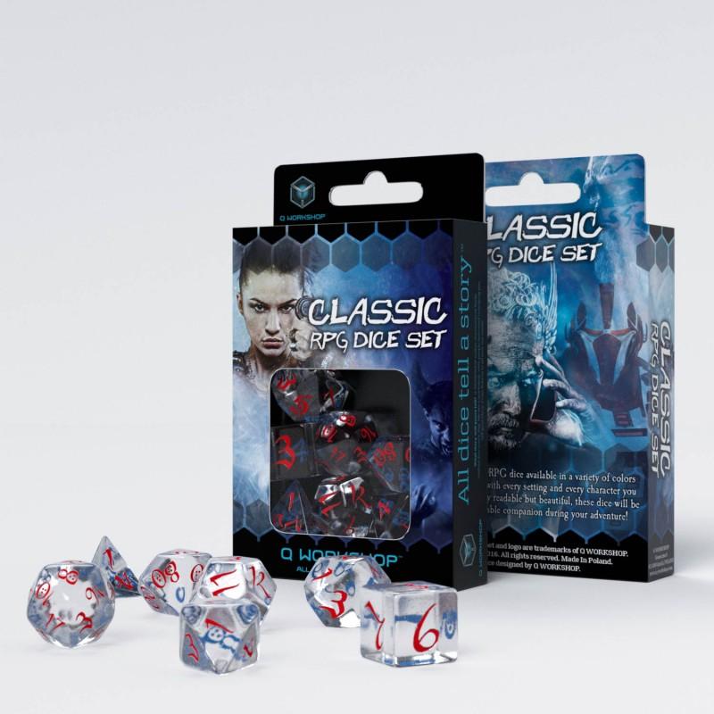 Classic RPG Translucent & blue-red Dice Set (7) Classic RPG Translucent & blue-red Dice Set (7)