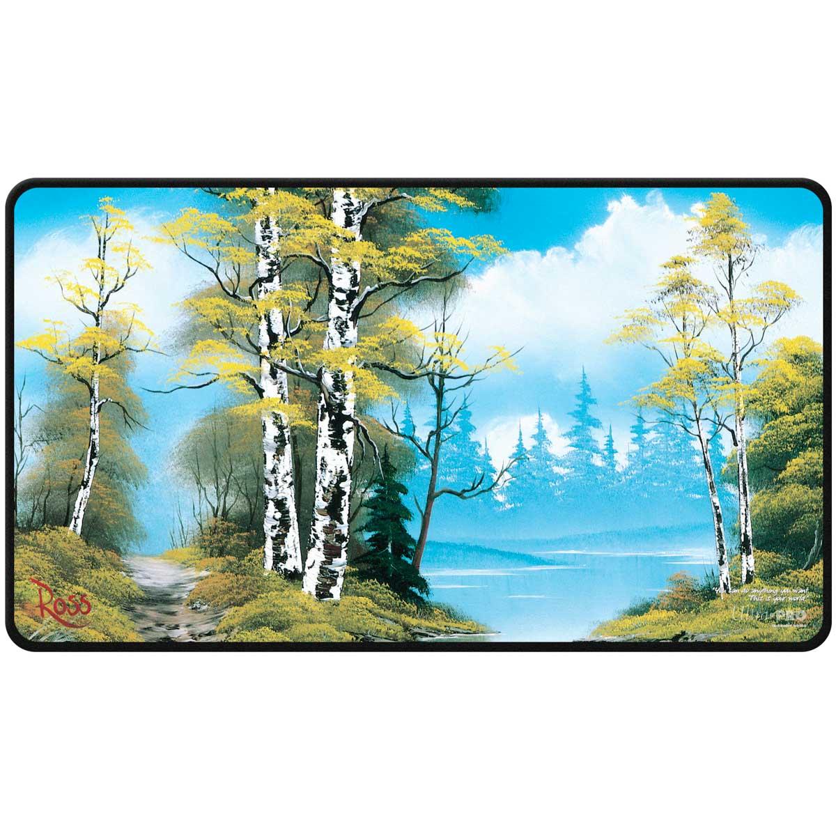 Ultra Pro - Bob Ross Lakeside Path Black Stitched Playmat Ultra Pro - Bob Ross Lakeside Path Black Stitched Playmat