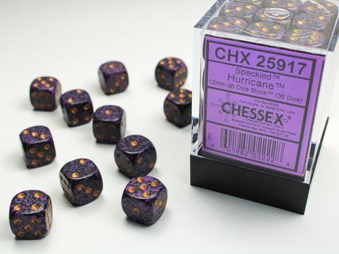 Speckled 12mm D6 Dice Blocks (36) Hurricane