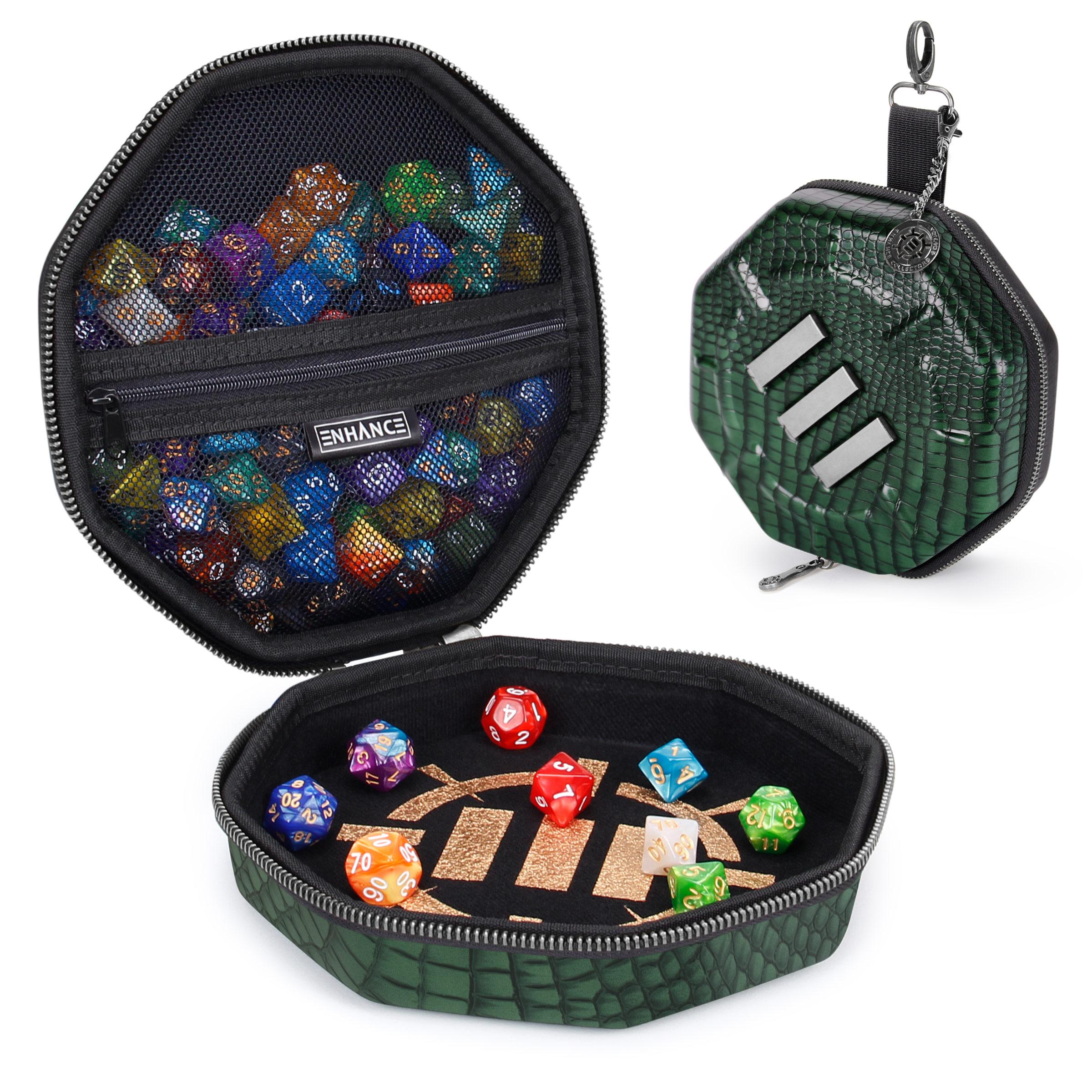 ENHANCE DnD Dice Tray and Dice Case - Dragon Green ENHANCE DnD Dice Tray and Dice Case - Dragon Green