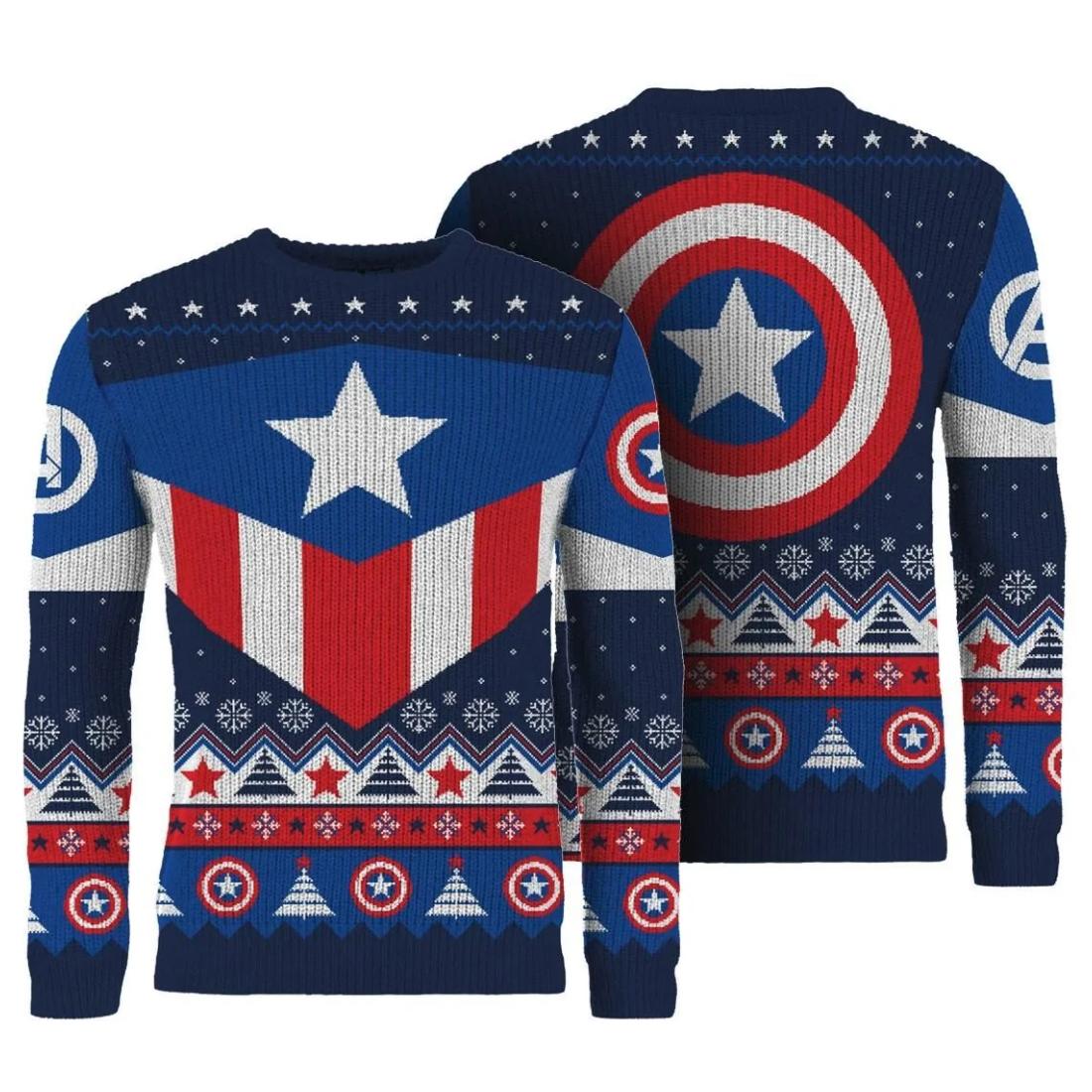 Captain America Christmas Jumper Captain America Christmas Jumper