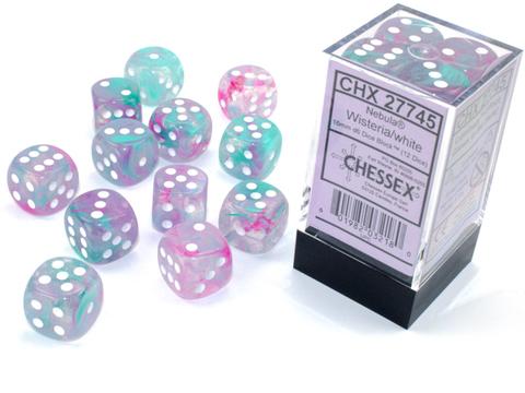 Nebula TM 16mm d6 Wisteria/white Luminary Dice Block (12 dice)