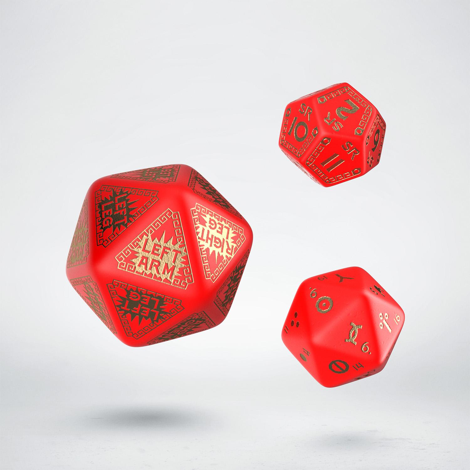 RuneQuest Red & gold Expansion Dice (3)