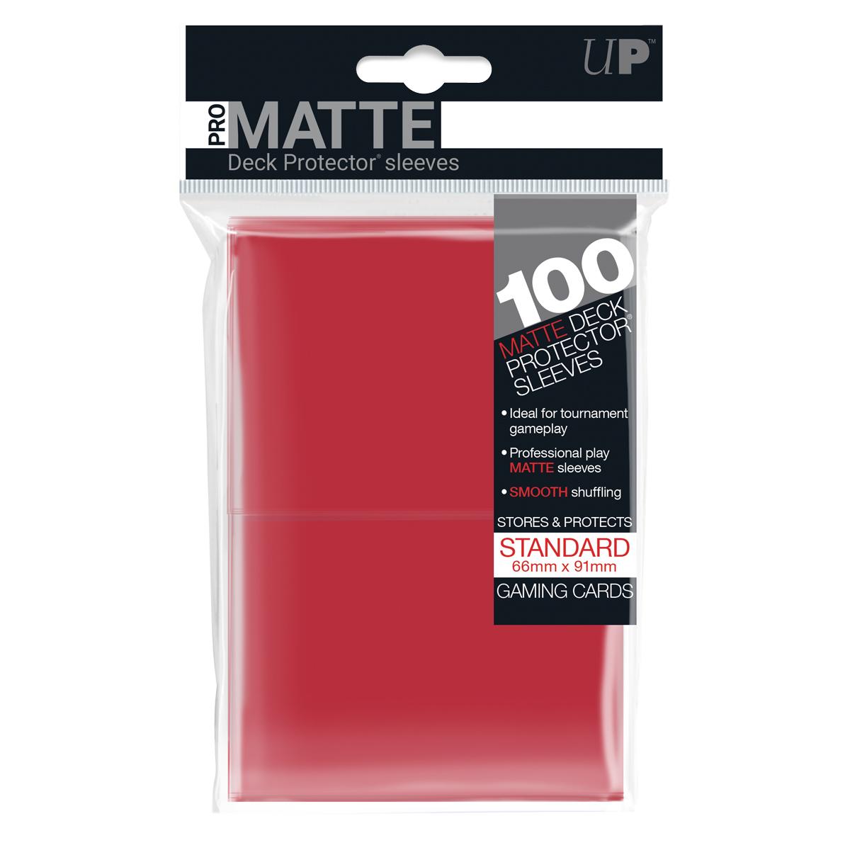 Ultra Pro Deck Protector Sleeves Standard Matte- Red (100) Ultra Pro Deck Protector Sleeves Standard Matte- Red (100)