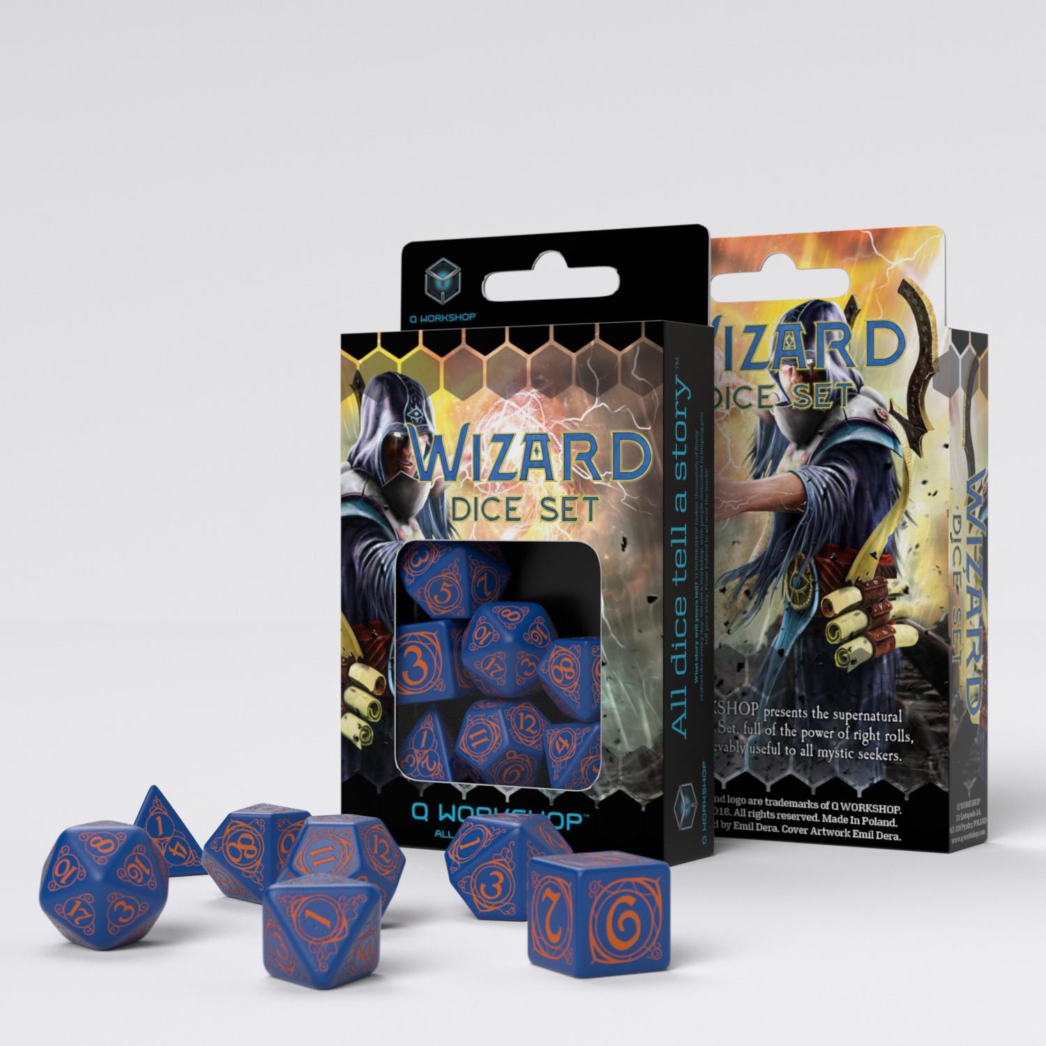 Wizard Dark-blue & orange Dice Set (7) Wizard Dark-blue & orange Dice Set (7)