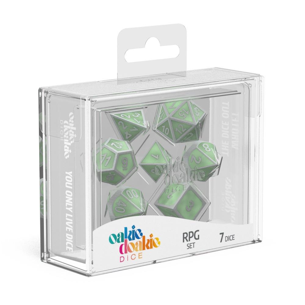 Oakie Doakie Dice Würfel RPG-Set Metal Glow in the Dark - Druid's Blaze (7)
