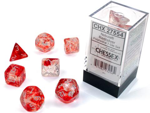 Chessex: Nebula Polyhedral Red/silver Luminary Rollenspiel Set (7)