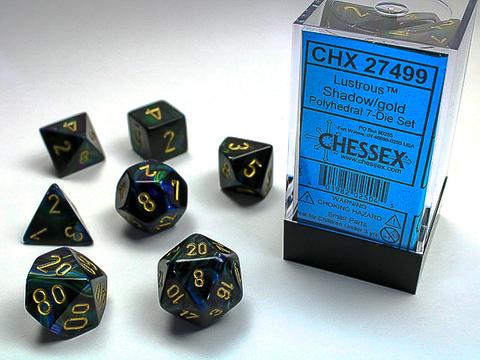 Chessex: Lustrous Polyhedral Shadow/gold Rollenspiel Set (7)