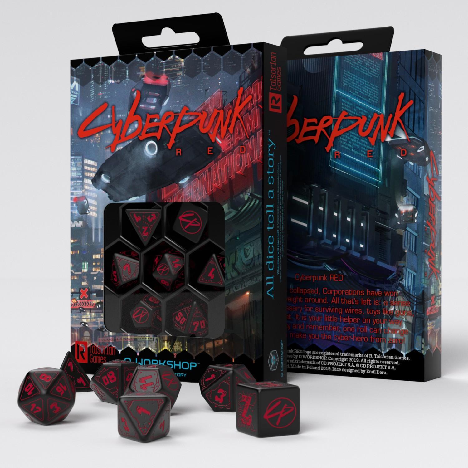 Cyberpunk Red Dice Set - Blood over Chrome (7) Cyberpunk Red Dice Set - Blood over Chrome (7)