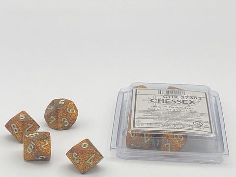 Chessex: Glitter Gold/silver W10 (10)