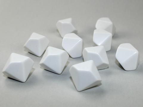 Opaque Polyhedral Bag of 10 Blank White d10