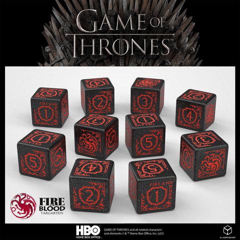 Game of Thrones. Targaryen 10xD6 Dice Set. Game of Thrones. Targaryen 10xD6 Dice Set.
