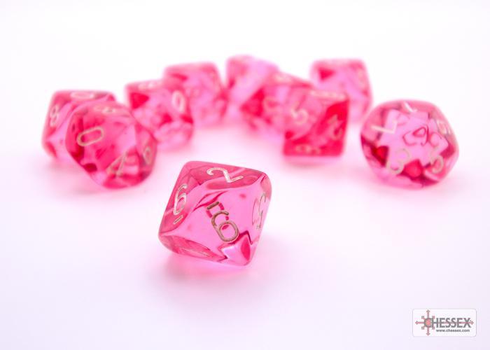 Chessex Translucent  Ten d10 Set - Pink/white