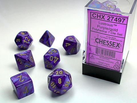 Chessex: Lustrous Polyhedral Purple/gold Rollenspiel Set (7) Chessex: Lustrous Polyhedral Purple/gold Rollenspiel Set (7)