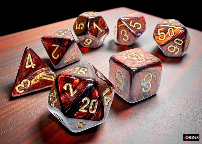 Chessex: Scarab Mega-hedral Blue Blood/gold Rollenspiel Set (7) Chessex: Scarab Mega-hedral Blue Blood/gold Rollenspiel Set (7)