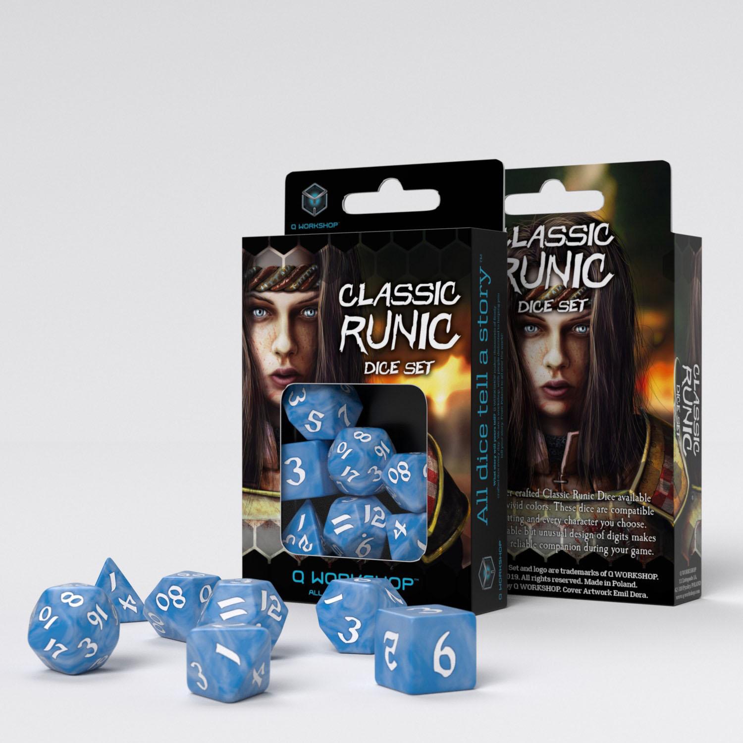 Classic Runic Glacier & white Dice Set (7) Classic Runic Glacier & white Dice Set (7)