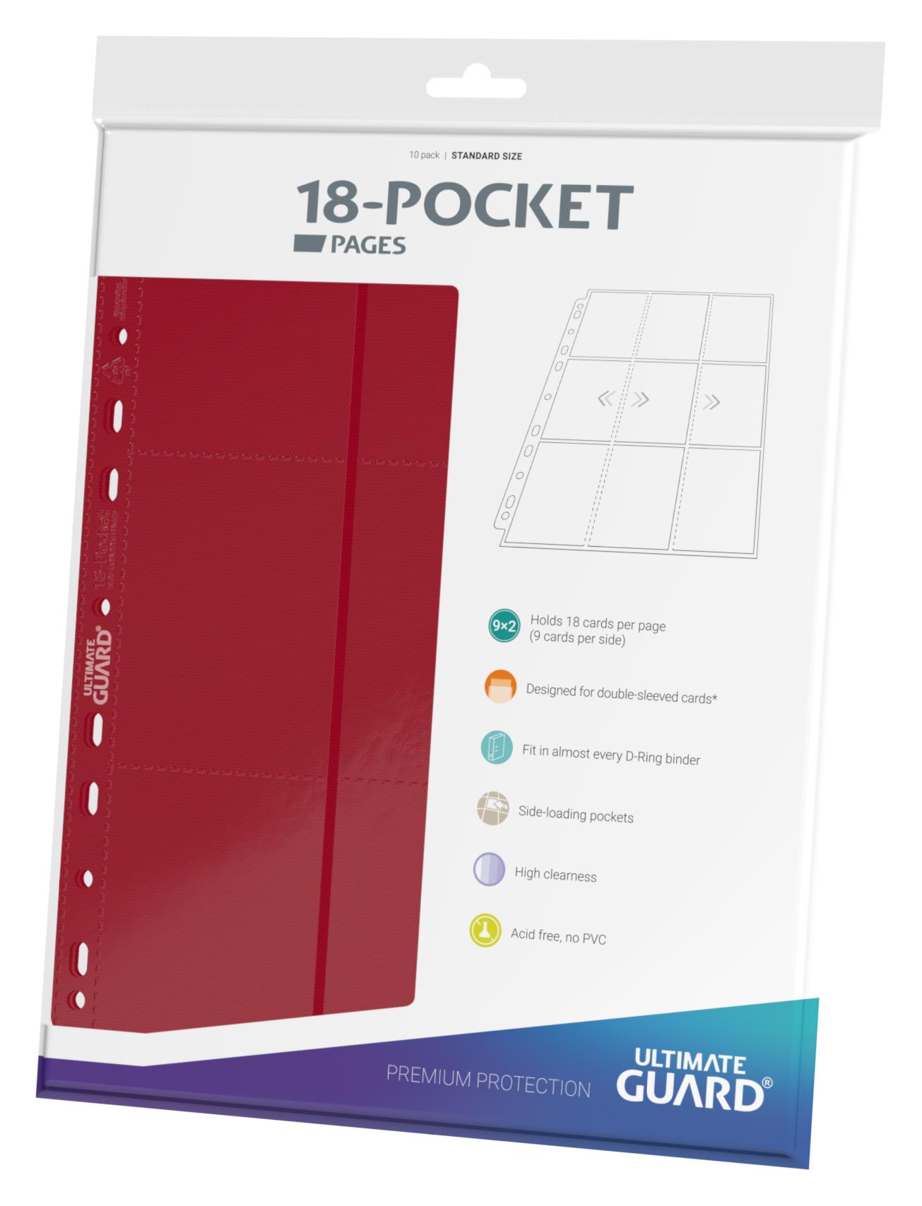 18-Pocket Side-Loading Supreme Pages Standard Size Red (10)