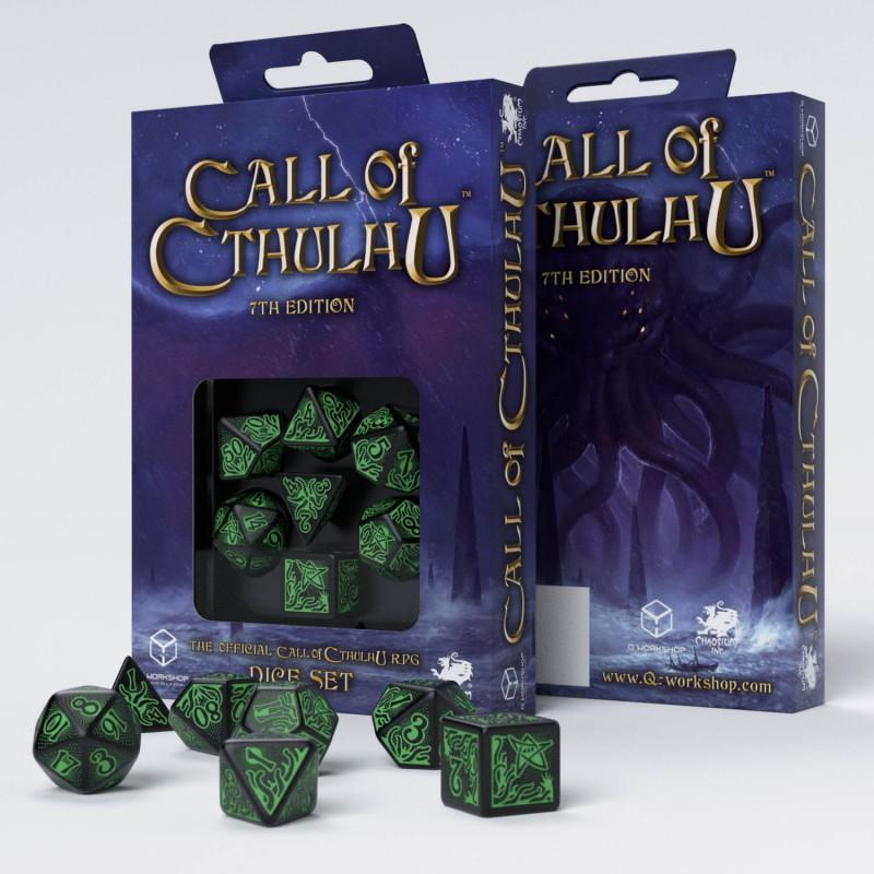 Call of Cthulhu 7th Edition Black & green Dice Set (7) Call of Cthulhu 7th Edition Black & green Dice Set (7)