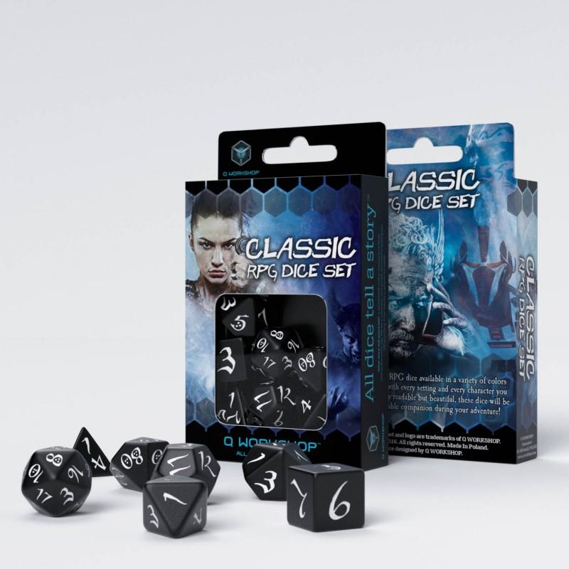 Classic RPG Black & white Dice Set (7) Classic RPG Black & white Dice Set (7)