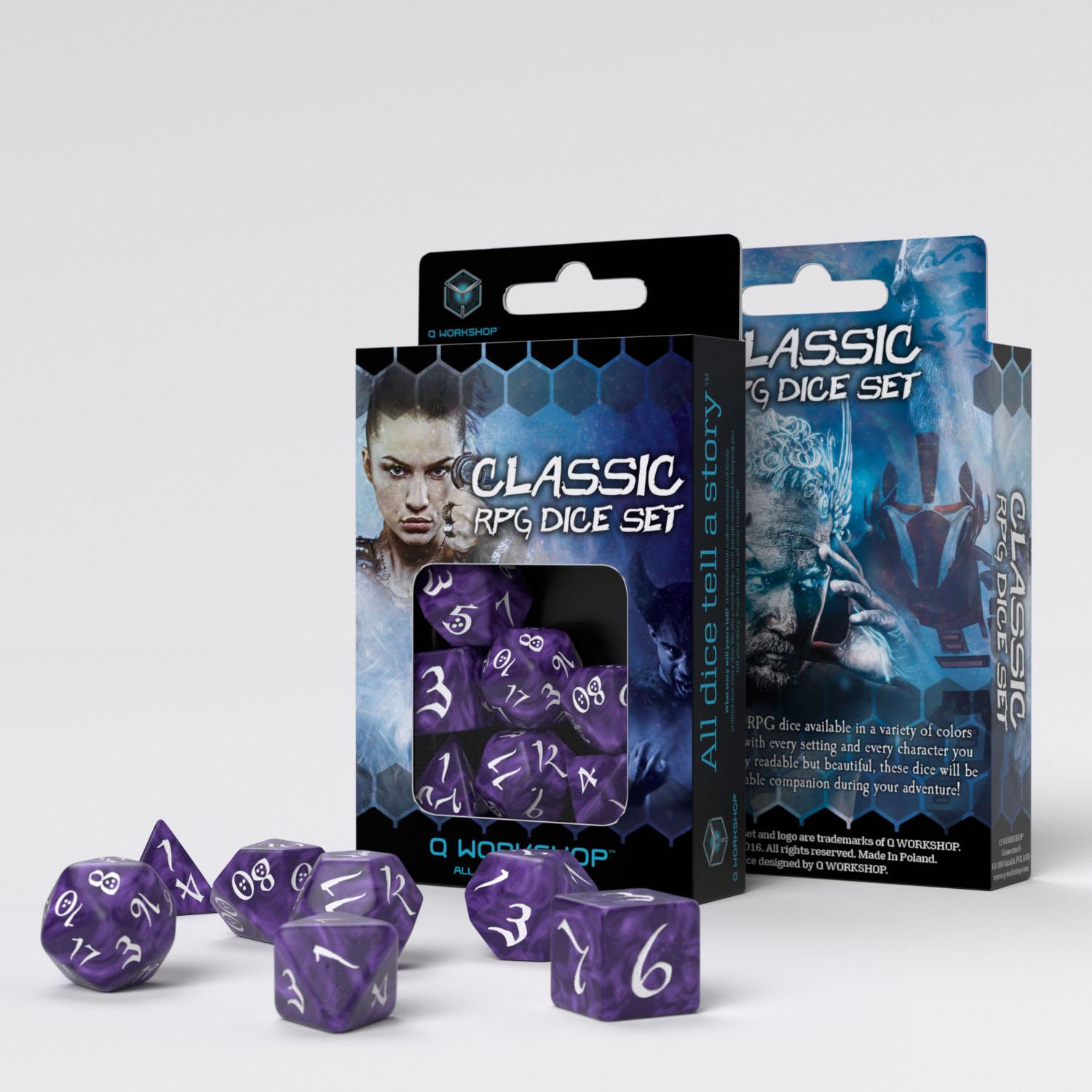 Classic RPG Lavender & white Dice Set (7) Classic RPG Lavender & white Dice Set (7)