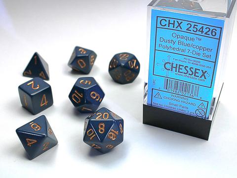 Chessex: Opaque Polyhedral Dusty Blue/copper Rollenspiel Set (7)