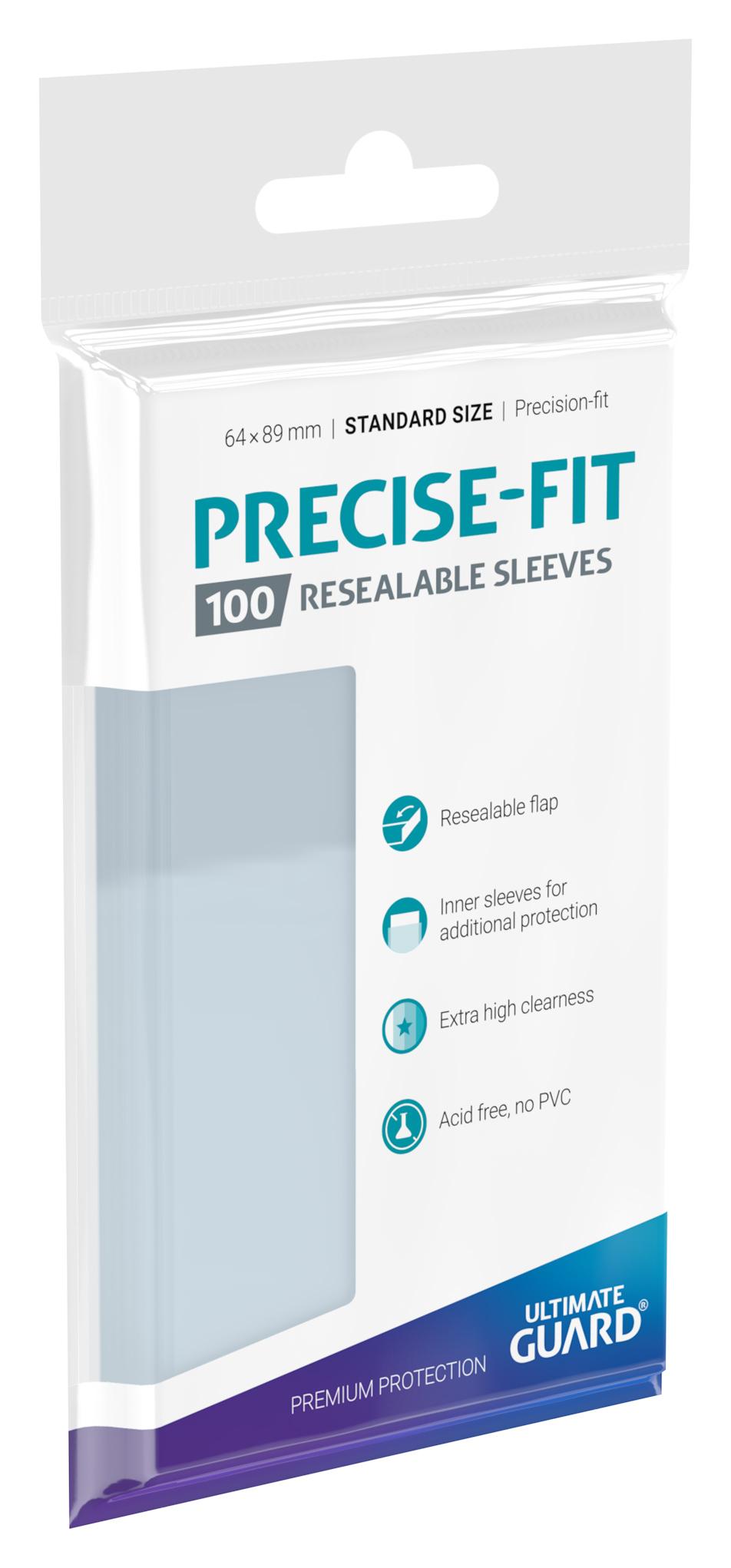 Precise-Fit Sleeves Resealable Standard Size Transparent (100)