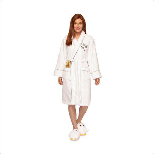 Harry Potter Hedwig Ladies Sparkly Fleece Hoodless Robe