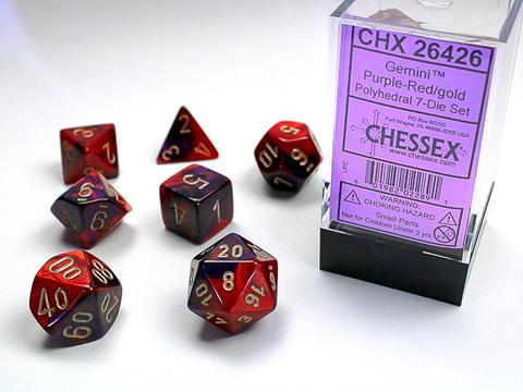 Chessex: Gemini Polyhedral Purple-Red/gold Rollenspiel Set (7)