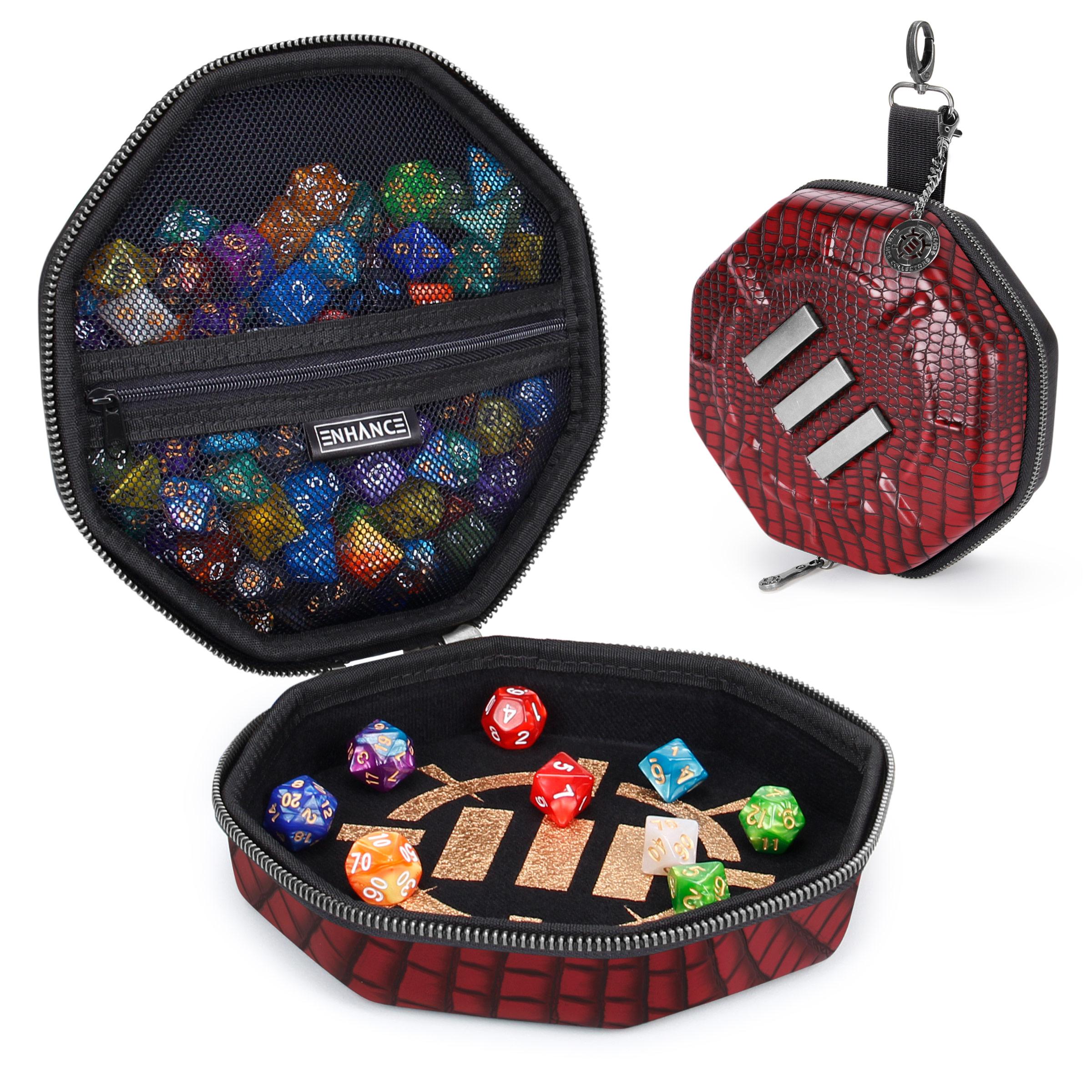 ENHANCE DnD Dice Tray and Dice Case - Dragon Red ENHANCE DnD Dice Tray and Dice Case - Dragon Red