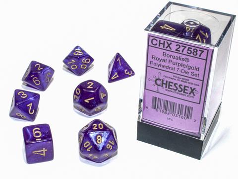 Chessex: Borealis Polyhedral Royal Purple/gold Luminary Rollenspiel Set (7)