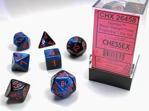 Chessex: Gemini Polyhedral Black-Starlight/red Rollenspiel Set (7)