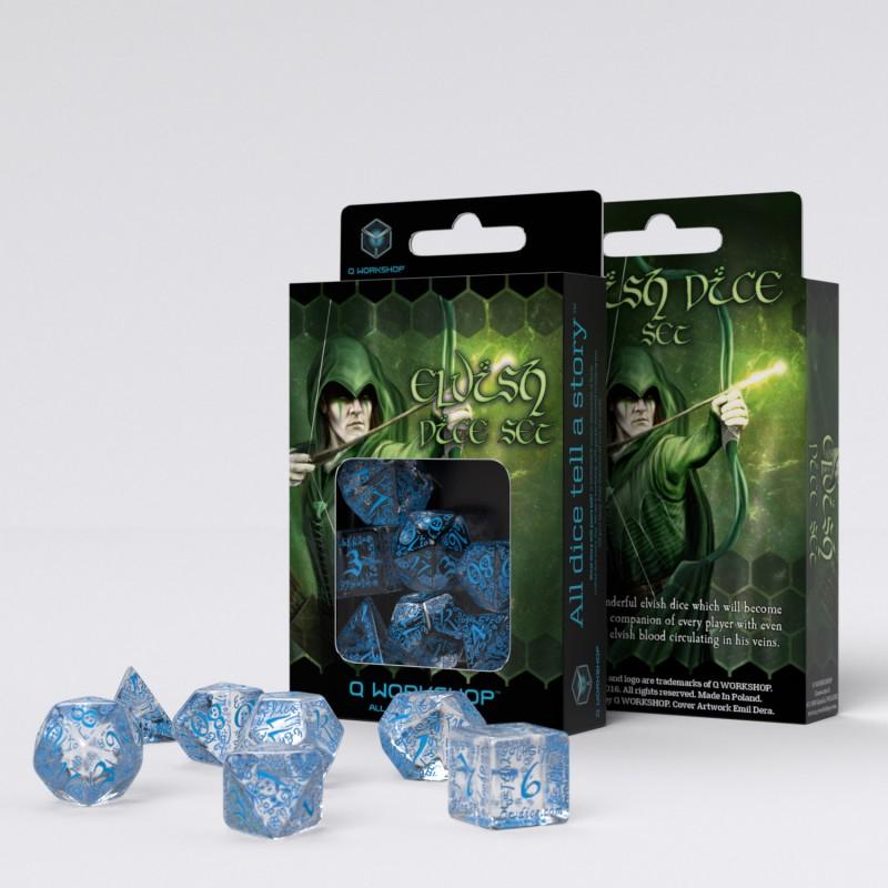 Elvish Shimmering pink & White Dice Set