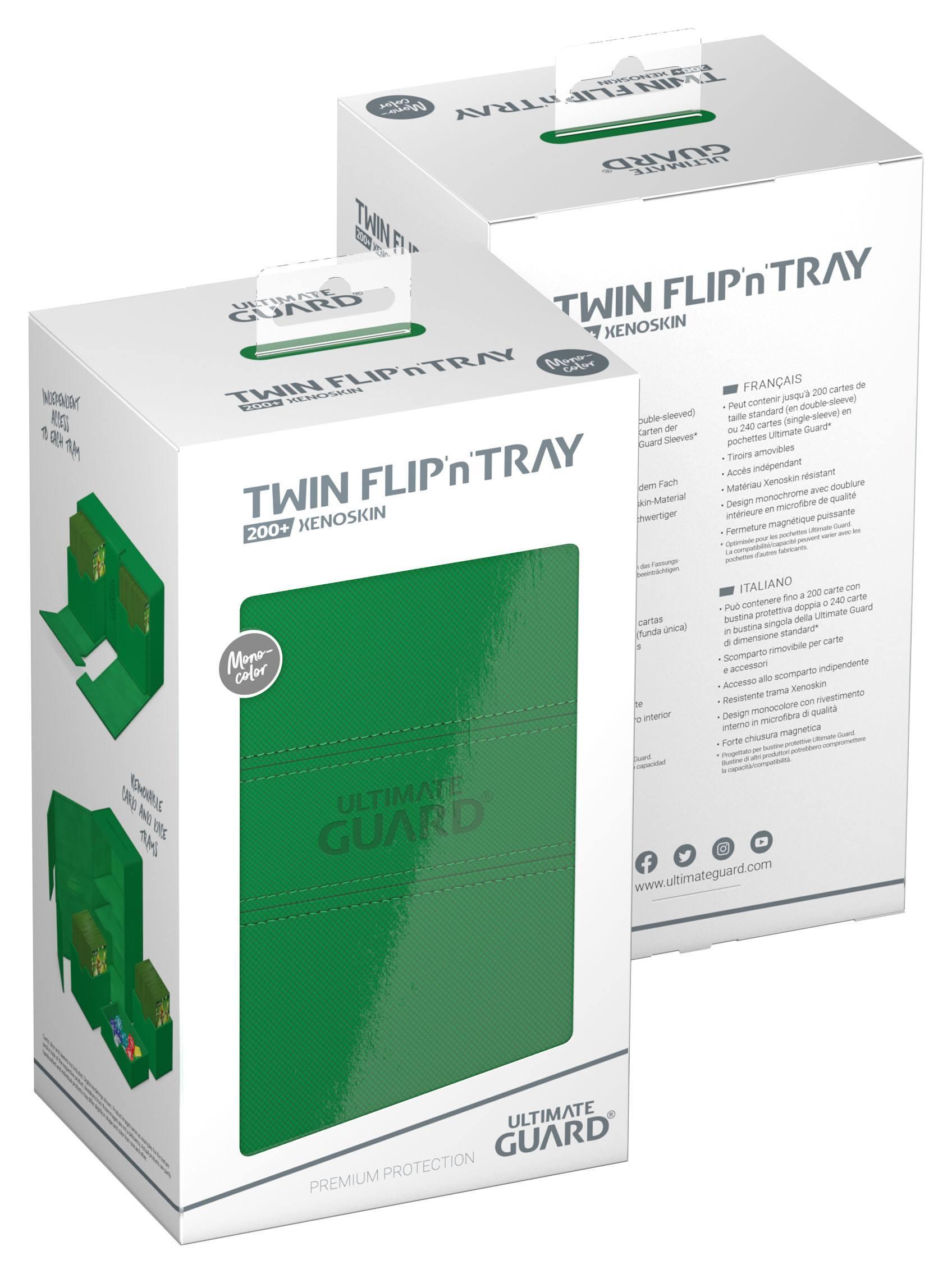 Ultimate Guard Twin Flip'n'Tray 200+ XenoSkin Monocolor Grün Ultimate Guard Twin Flip'n'Tray 200+ XenoSkin Monocolor Grün